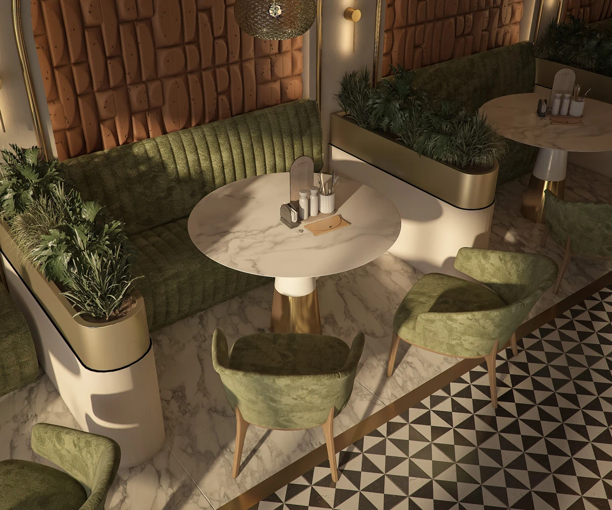 Dolce Divano material and furniture composition