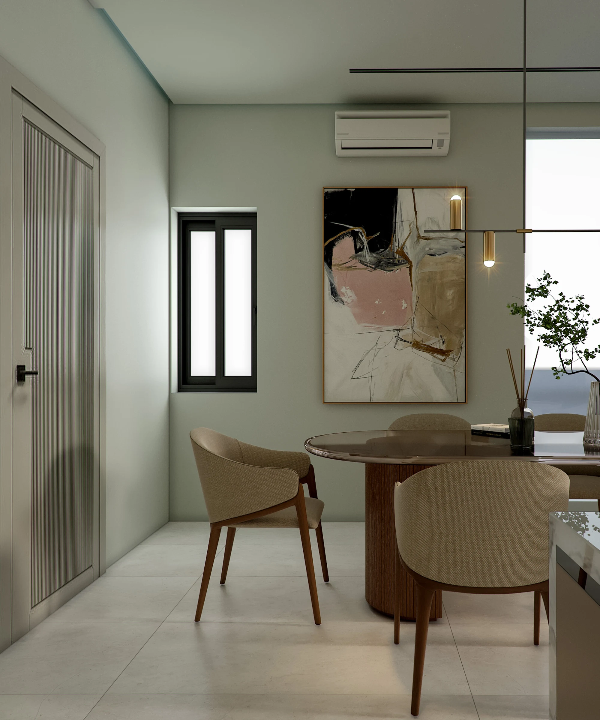 Villa Aurea material and furniture composition